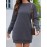 Casual Crew Neck Sweatshirt Dress, Long Sleeve With Pocket Sweatshirt Dresses , Women's Clothings