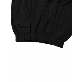 Elastic High Waist Pants, Casual Solid Pants For Spring & Summer, Women's Clothing